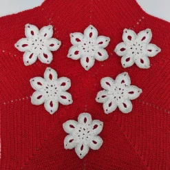 6 gehäkelte Sterne/Schneeflocken