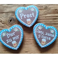 1 Glasmarkierer Maßkrugmarkierer mit Lebkuchenmotiv und Spruch nach Wahl, ca. 57 x 54 mm