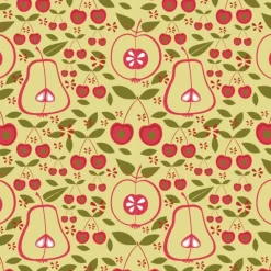 10 Glasuntersetzer Obstgarten, Untersetzer für Getränke mit Sommerfrüchten und farbigen, stilisierten Früchten