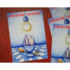 7 Glückwunschkarten "Frosche Ostern!", Osterkarten, Postkarten Ostern, Frosch Postkarten, Frohe Ostern