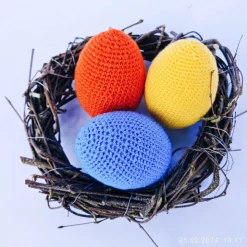 3 große umhäkelte Ostereier