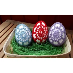 3 große umhäkelte Ostereier