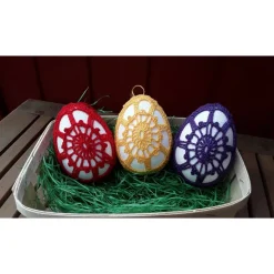 3 große umhäkelte Ostereier