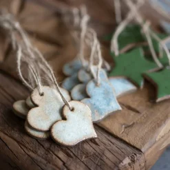 3 Handgefertige Keramikherzen - Gastgeschenke Hochzeit, Geschenkanhänger oder Dekoration