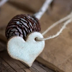 3 Handgefertige Keramikherzen - Gastgeschenke Hochzeit, Geschenkanhänger oder Dekoration