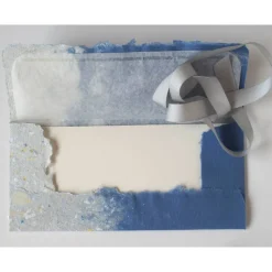 2 handgeschöpfte Briefumschläge mit Klappkarten und Bändchen, ca. 10 cm x 22 cm, Verpackung für Geldgeschenke, Tickets,