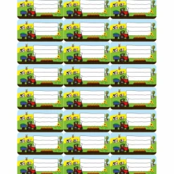 24 Heftaufkleber | Bauernhof - Schulaufkleber zum selbstbeschriften - 3,0 x 6,5 cm