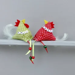 2 Hühner, 1 Hahn und 1 Henne,  mit Namen, individualisierbar, Osterdeko, Stoffhühner