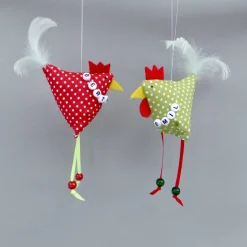 2 Hühner, 1 Hahn und 1 Henne,  mit Namen, individualisierbar, Osterdeko, Stoffhühner