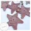 10 Häkelsterne Rosa Natur 8 cm – Scandi Weihnachtsdeko Baumwolle Anhänger Set handgemacht