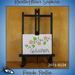 ►2021-0124◄ Karte A6 - GUTSCHEIN "Gutschein + Blüten"