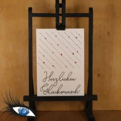 ►2022-0096◄ Karte B6 - GLückwunsch "Herzlichen Glückwunsch + Straßsteinchen"