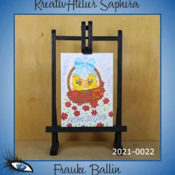 ►2021-0022◄ Karte B6 - OSTERN - "Frohe Ostern + Osterkörbchen"