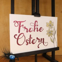 ►2022-0034◄ Karte B6 - OSTERN "Frohe Ostern + Blumen"