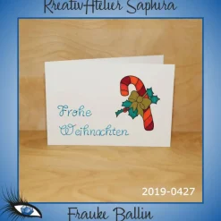 ►2019-0427◄ Karte B6 - WEIHNACHTEN "Zuckerstange"