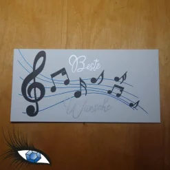 ►2023-0064◄ Karte Din lang - GLÜCKWUNSCH "Beste Wünsche + Noten"