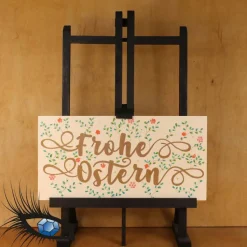 ►2022-0007◄ Karte Din lang - OSTERN "Frohe Ostern + Blumen"