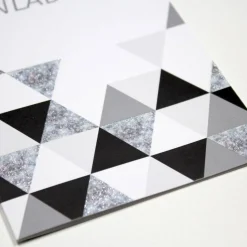 10 Klapp-Einladungskarten Dreiecke Glitzer inkl. 10 weißen Briefumschlägen - Hochzeit Geburtstag Konfirmation J