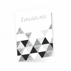 10 Klapp-Einladungskarten Dreiecke Glitzer inkl. 10 weißen Briefumschlägen - Hochzeit Geburtstag Konfirmation J