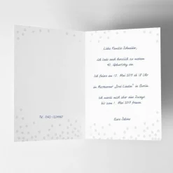 10 Klapp-Einladungskarten Punkte Gold inkl. 10 weißen Briefumschlägen - Hochzeit Geburtstag Konfirmation Jubil&