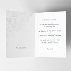 10 Klapp-Einladungskarten Splash Silber marine inkl. 10 weißen Briefumschlägen - Hochzeit Geburtstag Konfirmati