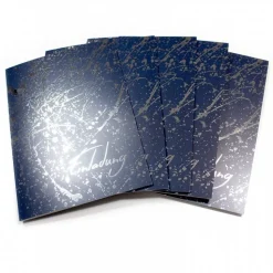 10 Klapp-Einladungskarten Splash Silber marine inkl. 10 weißen Briefumschlägen - Hochzeit Geburtstag Konfirmati