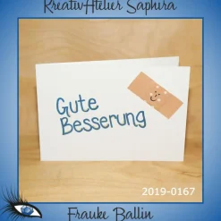 [2019-0167] Klappkarte "Gute Besserung / Genesungswünsche" - handgeschrieben