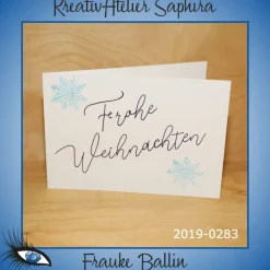 [2019-0283] Klappkarte "Merry Christmas / Weihnachten" - handgeschrieben