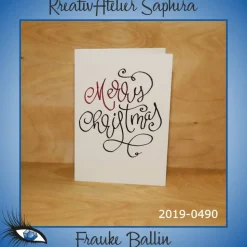 [2019-0490] Klappkarte "Merry Christmas / Weihnachten" - handgeschrieben