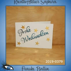 [2019-0379] Klappkarte "Merry Christmas / Weihnachten" - handgeschrieben