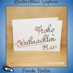 [2019-0330] Klappkarte "Merry Christmas / Weihnachten" - handgeschrieben