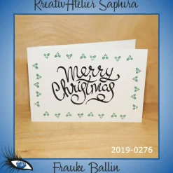 [2019-0276] Klappkarte "Merry Christmas / Weihnachten" - handgeschrieben