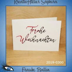 [2019-0300] Klappkarte "Merry Christmas / Weihnachten" - handgeschrieben
