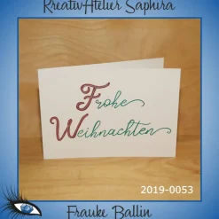 [2019-0053] Klappkarte "Merry Christmas / Weihnachten" - handgeschrieben