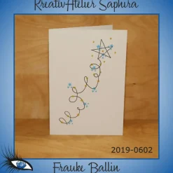 [2019-0602] Klappkarte "Stern / Weihnachten / Christmas" - handgezeichnet