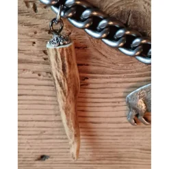 1 Lederhosen - Charivari, zweireihig, 7 Anhänger, ca. 33 cm, Trachtenschmuck, Herrenschmuck, Trachtenaccessoires