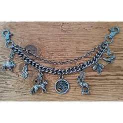 1 Lederhosen-Charivari mit 7 Anhängern, ca. 31 cm