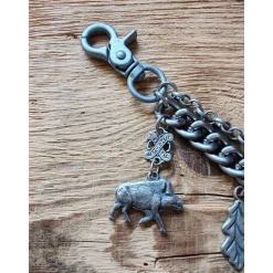 1 Lederhosen-Charivari mit 7 Anhängern, ca. 31 cm