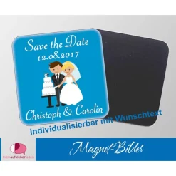 15 Magnetbilder | Save the Date - Brautpaar mit Hochzeitstorte -  Einladung zur Hochzeit, Gastgeschenke für Verlobung