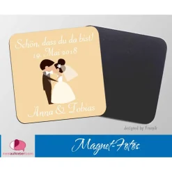 15 Magnetbilder | Schön, dass du da bist - Brautpaar  Kuss -  Einladung zur Hochzeit, Gastgeschenke für Verlobung