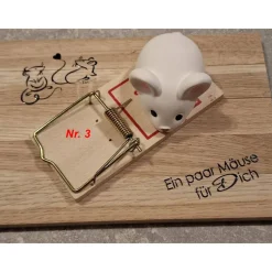 1 Mausefalle mit Maus perfekt für Geldgeschenke - originelle Verpackung für Geldgeschenke