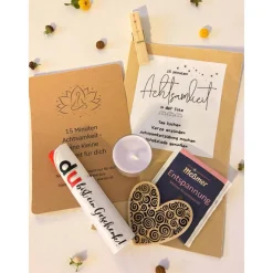 15 Minuten Achtsamkeit in der Tüte – Selfcare Geschenkset für mehr Ruhe & Entspannung