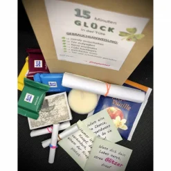 15 Minuten Glück in der Tüte - Glücksgeschenk , Geschenkverpackung
