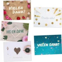 20 moderne Dankeskarten (DIN A6)