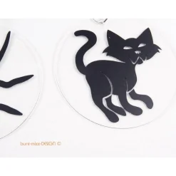 1 Ohrhänger Halloween Spinne Feldermaus Katze, Acrylscheibe mit Motiv, handmade by BuntMixxDESIGN