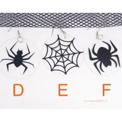 1 Ohrhänger Halloween Spinne Feldermaus Katze, Acrylscheibe mit Motiv, handmade by BuntMixxDESIGN