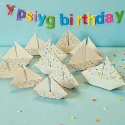 10 Origami Segelboote Tischdeko hellgelb – Handgefaltete Boote für Konfirmation, Taufe & Hochzeit