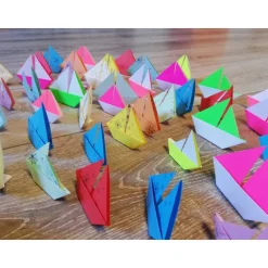 10 Origami Segelboote Tischdeko – Maritim, Bunt, Taufe, Hochzeit, Papierboote, Boote, Schiffe