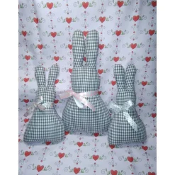 3 Osterhasen, Ostern, Hase, Baumwollstoff, Ostertisch, Dekoration, Jahreszeitentisch