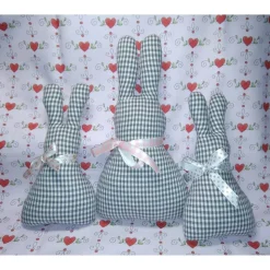 3 Osterhasen, Ostern, Hase, Baumwollstoff, Ostertisch, Dekoration, Jahreszeitentisch